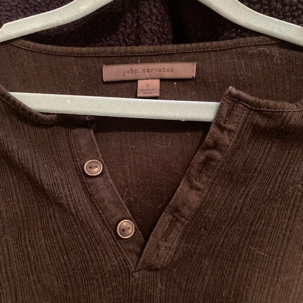 John Varvatos Brown V-Neck Sweater